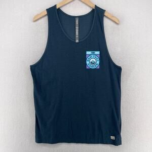 VIORI Tank Top Mens M Dam That Cancer 2022 Tylers Flatwater Austin Texas TX Blue